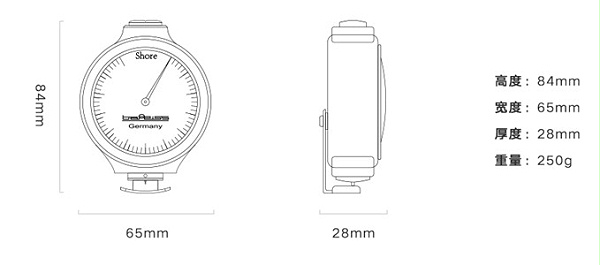 橡胶硬度计尺寸和重量