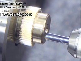 西铁城L12走心机雕刻微小文字，背轴加装19.05mm带法兰高频铣
