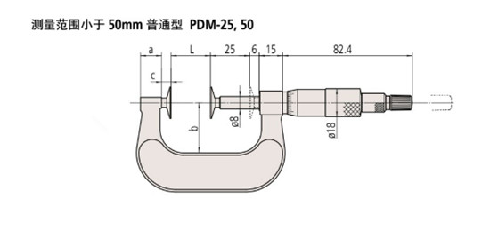 日本三丰mitutoyo盘型千分尺169-201尺寸图
