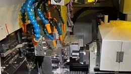 津上BO206走心机钻1.2孔，主轴上加装80000转NAKANISHI高频铣