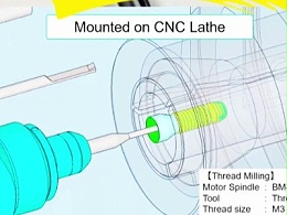 3万转高频铣， 斯大SB20走心机铣M3X5.5MM深螺纹